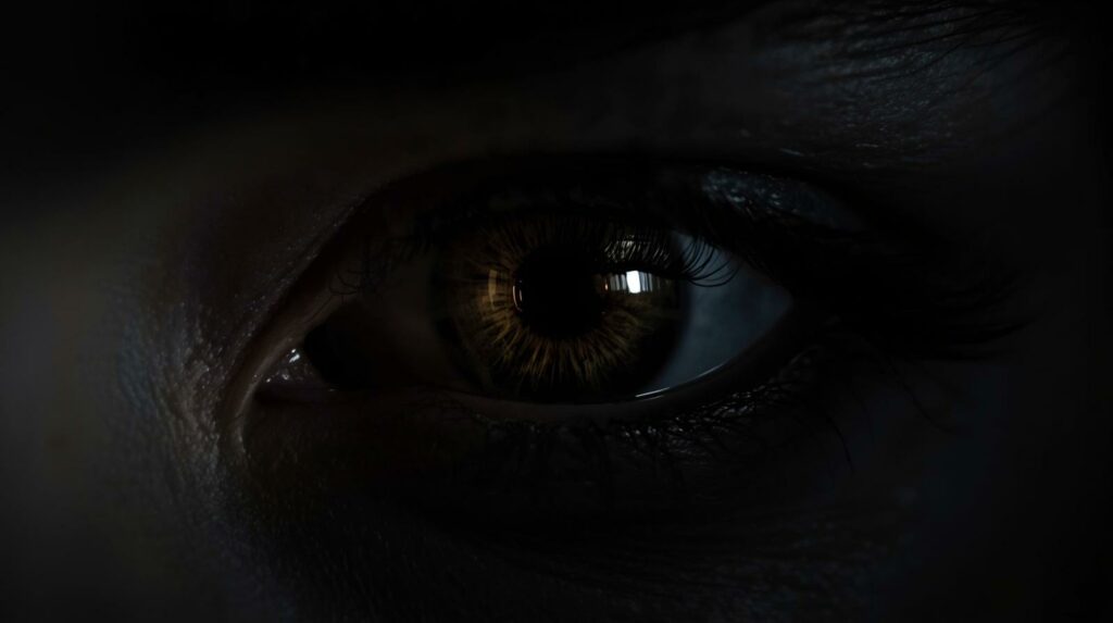 Regard profond – Iris noir et marron foncé